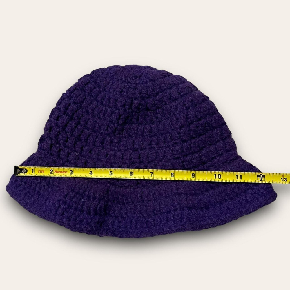 ⭐️ 4 for $20 ⭐️ Vintage Purple Crochet Bucket Hat Cottagecore Grandmacore - Picture 6 of 7